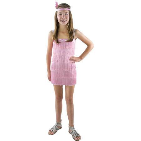 Charleston Luxe Kleed Roos - Verkleedkostuum - 5/6 jaar
